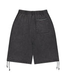 WASHED CUT OFF APPLIQUE SWEAT SHORTS