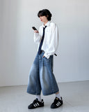Celeb Wide Bermuda Denim