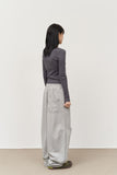 (W) Boat Shape Button Top