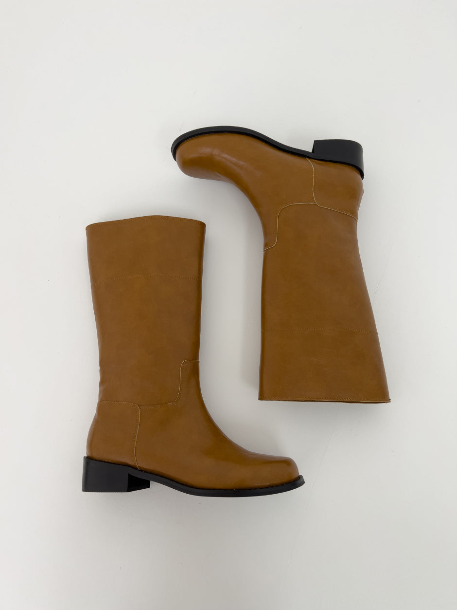 【INCHANT ME】Shirring Half Round Boots 