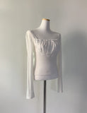 Jennifer Satin Shirring Lace Top
