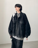 Coated Set Black Denim Jacket
