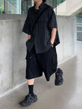 Side Tuck Cotton Cargo Bermuda Pants