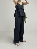 [non-fade] Frill Selvedge Bustier Sleeveless