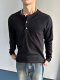 Lau Ribbed Henley Neck Long Sleeve