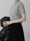 Whole Garment Half Neck Short Sleeve Knit