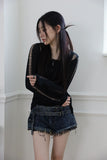 Damage Sleeveless Cardigan Set