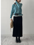 Velour H-line long skirt