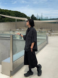 Two Pocket Small Line Boxy Half Shirt
