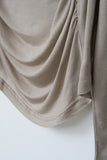 (W) Drape Hooded Top