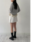 [Belt SET] Cotton A-line Mini Skirt