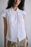 WRAP BUTTON CAP SLEEVE BLOUSE