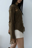Bohemian Damaged Slit Knit