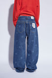 logo print denim