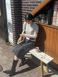 Tartan Check A-Line Midi Skirt