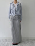 Shirred Layered Long Skirt