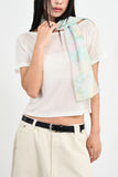Tencel boatneck crop t-shirt