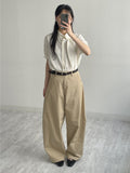 [Short Sleeve Version] Bob Tie Loose Fit Blouse