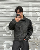 Leather trucker jacket