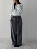 Velour Strap Banding Wide Pants