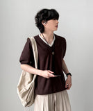 Mary V-neck Half Knit