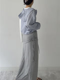 Melon Stripe Hood Shirt