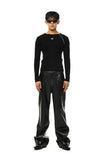 LEATHER BIKER PANTS