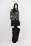 Two-tone high neck two-way zip-up