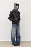Fear Curved Leather Jacket