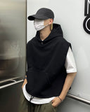 Sweat hooded vest