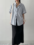 [unisex] F-Striped Overfit Short Sleeve Shirt