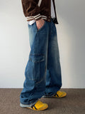 Curve Cut Washing Cargo Denim