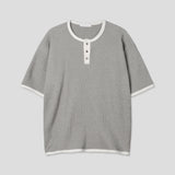 Moz Henley Neck Waffle Ringer Tee