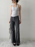 Cotton Nylon Semi-Bootcut Pants