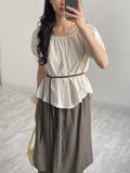 Nylon Two-Way Flare Blouse