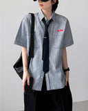 Hickory Denim Half Shirt