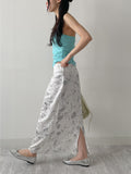 Raw Flower H-line Long Skirt