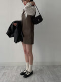 Suede V-neck Mini One Piece