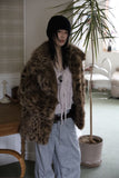 Leopard fur coat jacket
