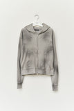 Tank Fading Waffled Zip Hoodie