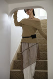 Suede card wallet belt