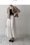 Wrinkle Flare Long Skirt
