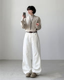 White Long Wide Pants
