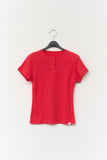 (W) Cherry Dot Button Top
