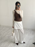 Button One-Shoulder Ribbed Vest