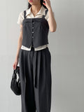 Yoru Pintuck Cap Sleeve Blouse