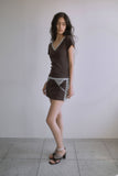 LACE TRIM V-NECK T-SHIRT
