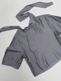 Ray Balloon Tie Half Blouse