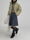 Ronta Unbalance Wool Crop Knit