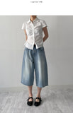 [unisex] 842 Washed Bermuda Denim Pants